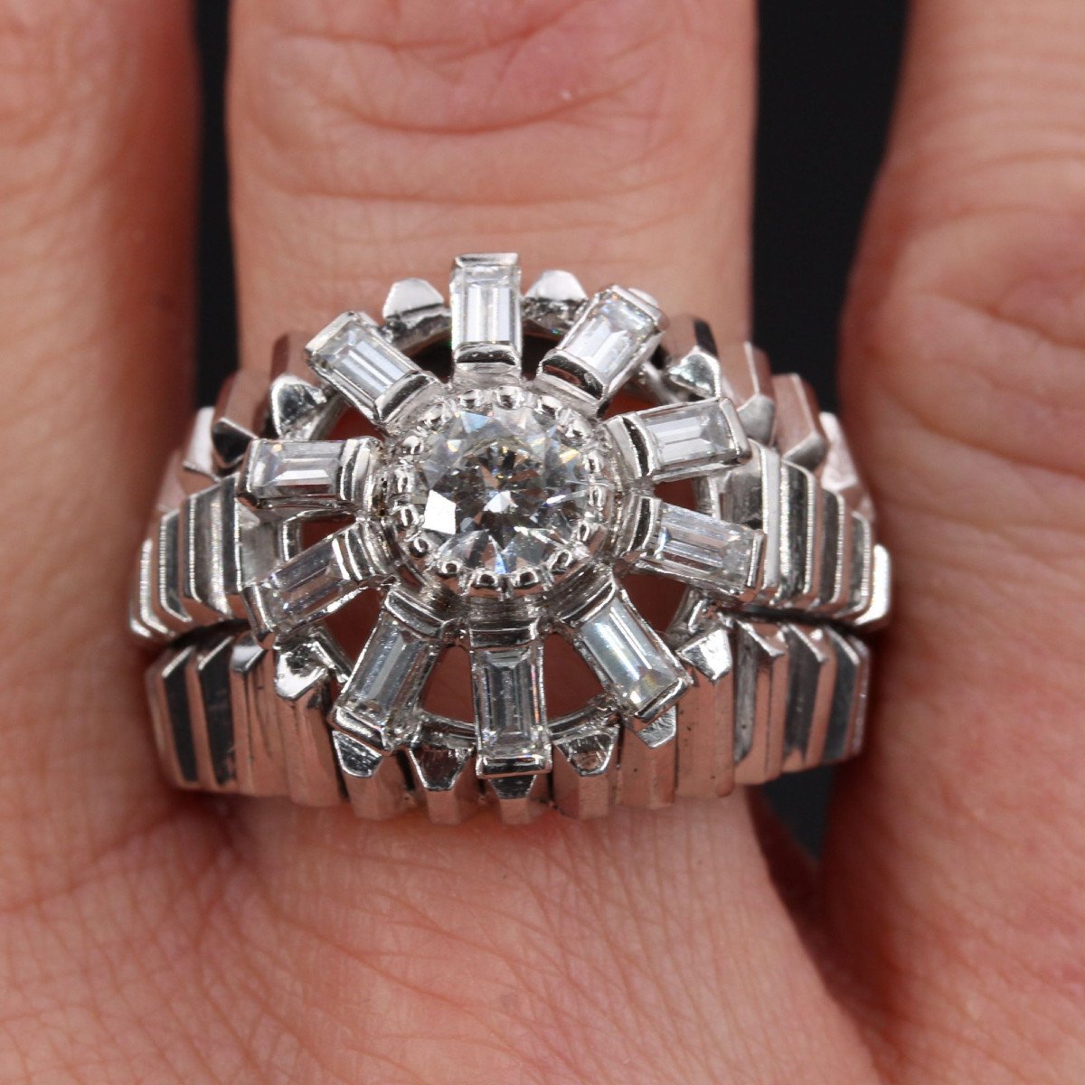 Baguette Diamonds Dome Ring-photo-2