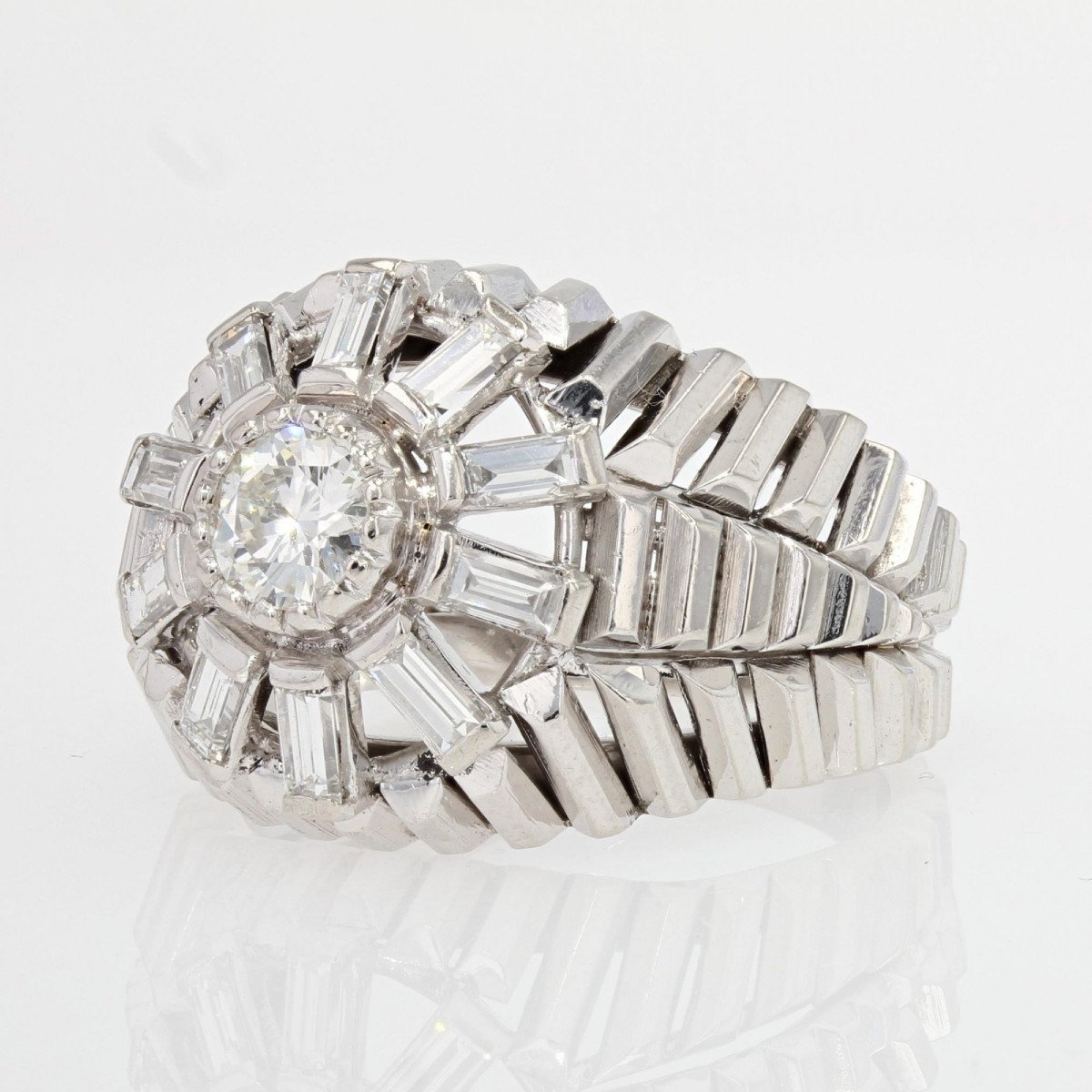 Baguette Diamonds Dome Ring-photo-3