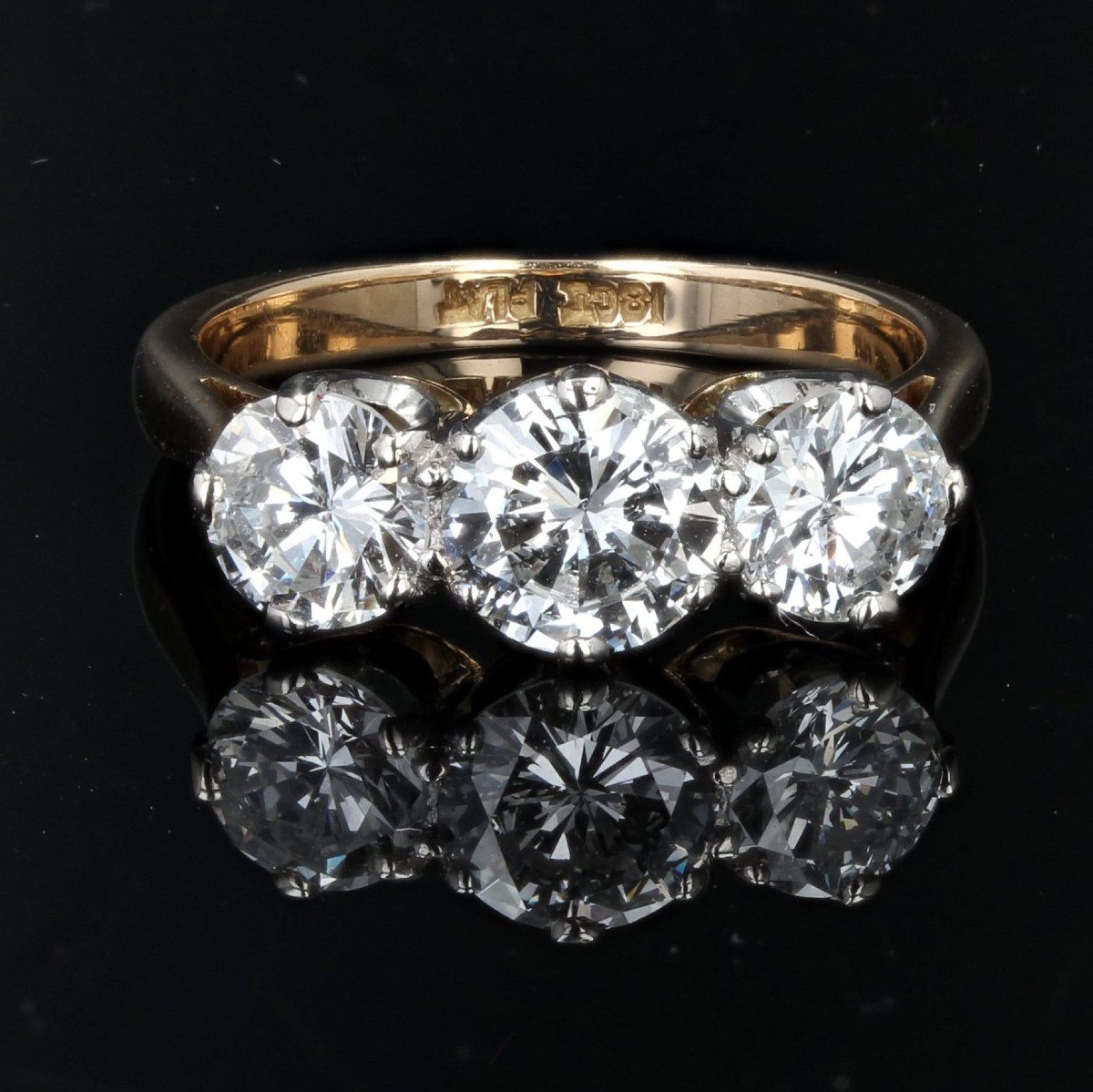 Bague Ancienne Diamants En Jarretière-photo-4