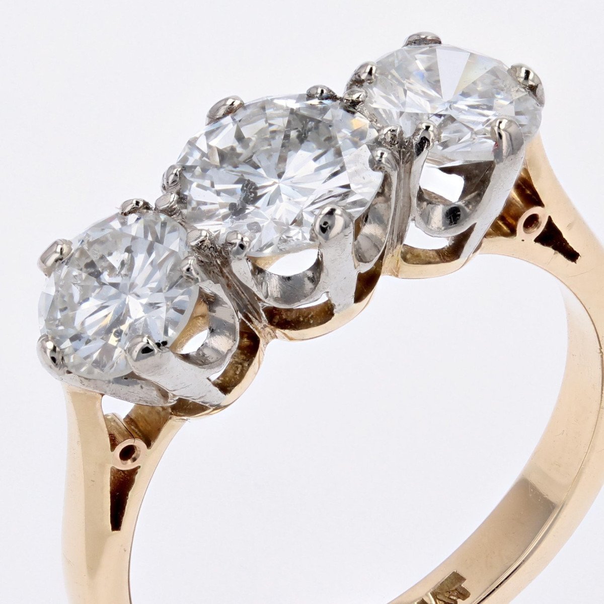 Bague Ancienne Diamants En Jarretière-photo-4