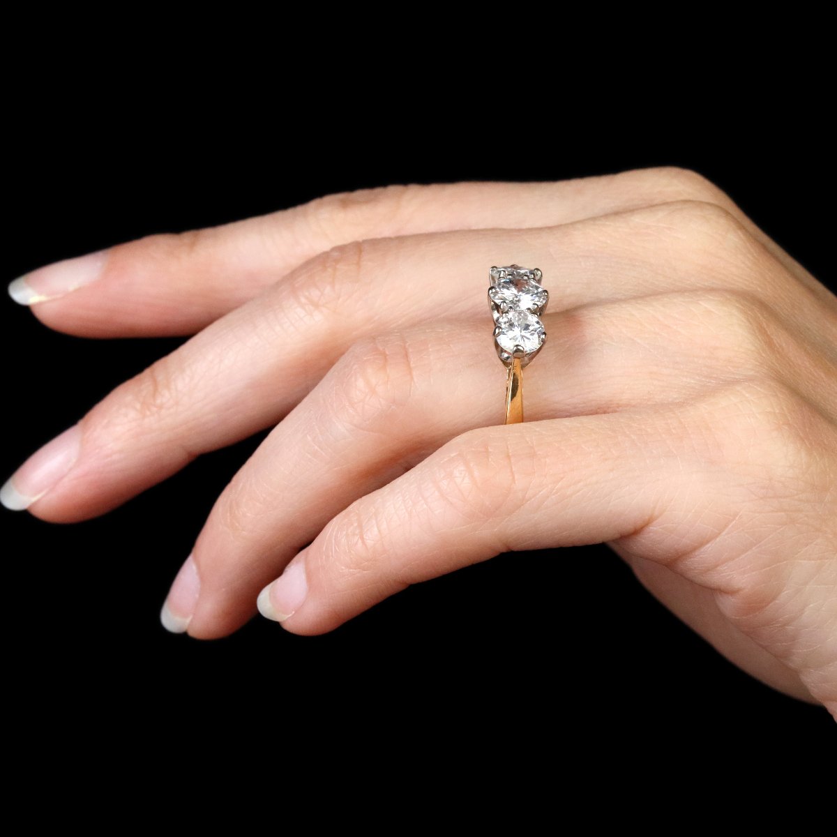 Bague Ancienne Diamants En Jarretière-photo-7