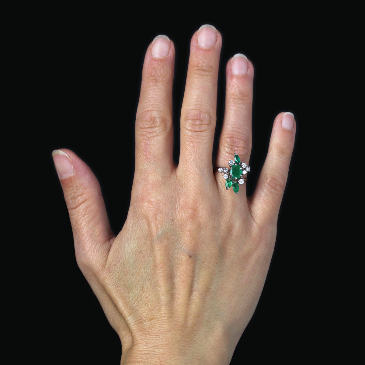 Vintage Emeralds And Diamonds Ring-photo-2