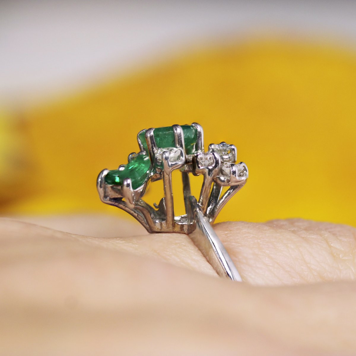 Vintage Emeralds And Diamonds Ring-photo-4