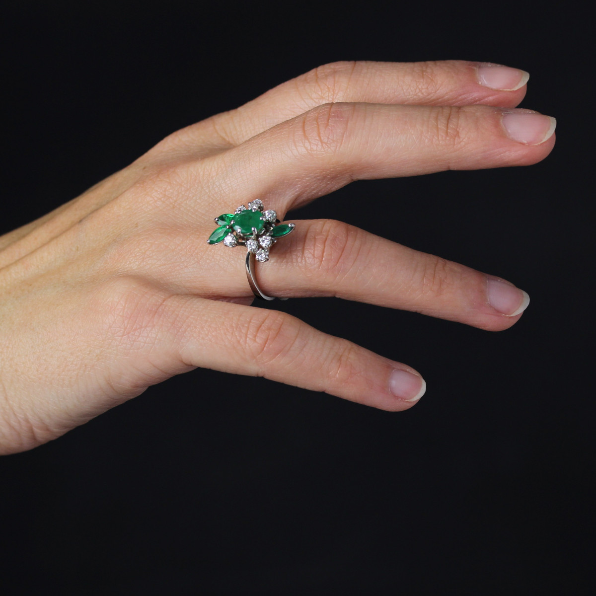 Vintage Emeralds And Diamonds Ring-photo-1