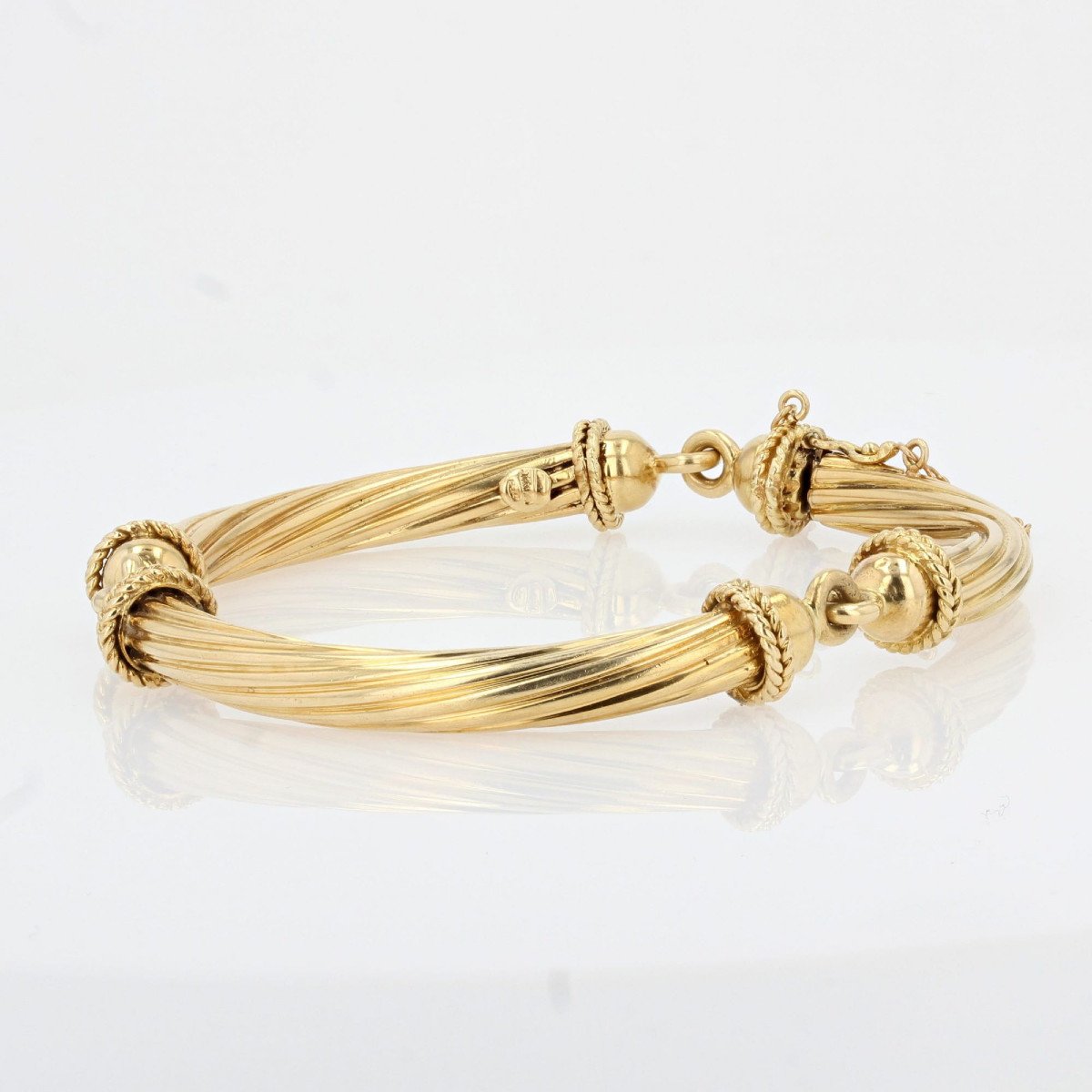 Articulated Bangle Gold Bracelet-photo-3