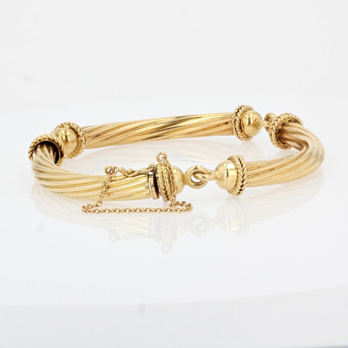 Articulated Bangle Gold Bracelet-photo-2