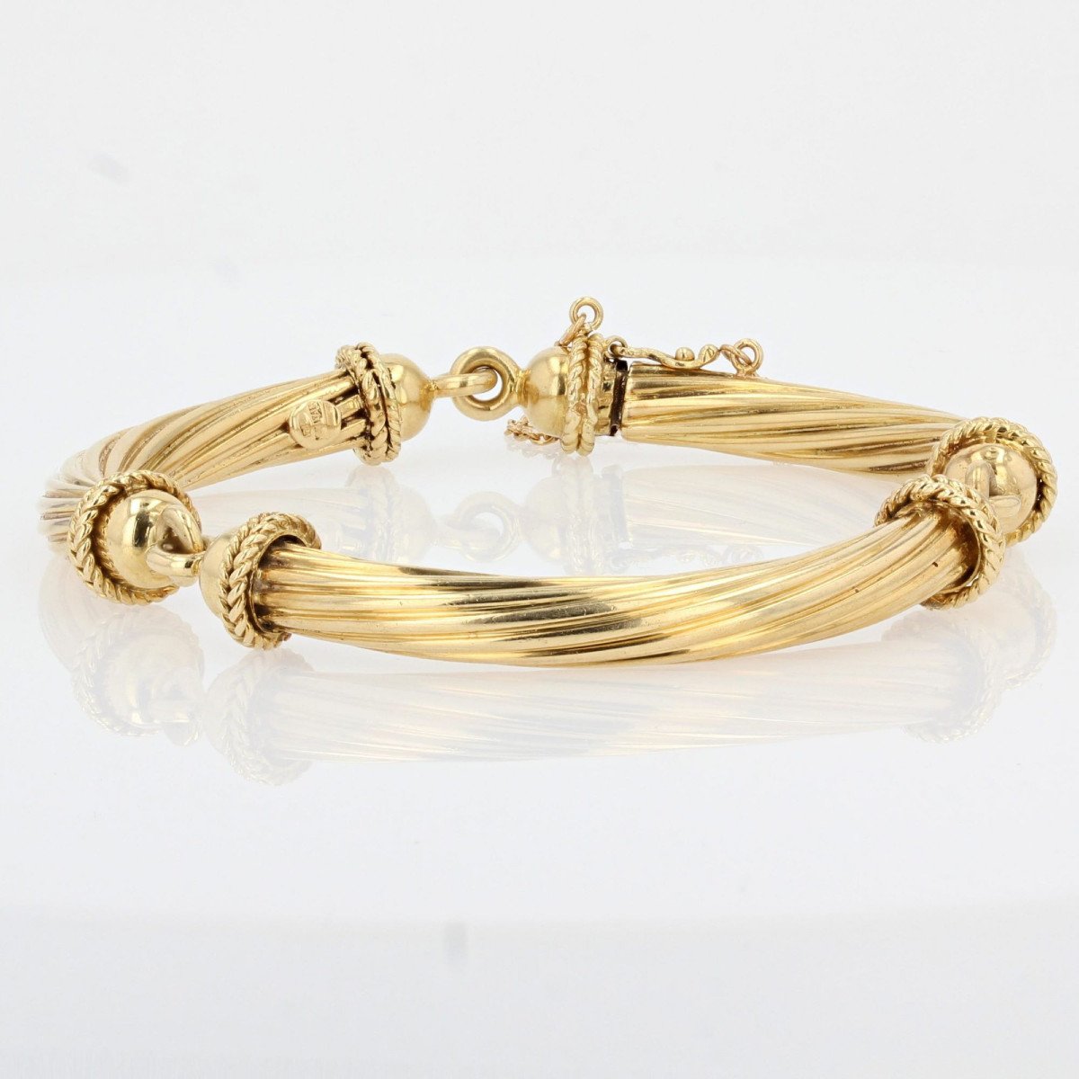 Articulated Bangle Gold Bracelet-photo-3