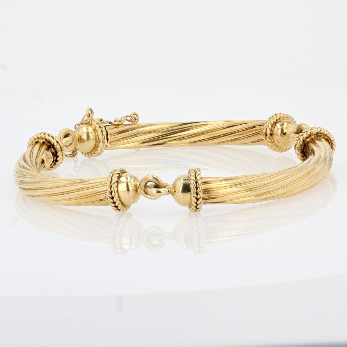 Articulated Bangle Gold Bracelet-photo-4