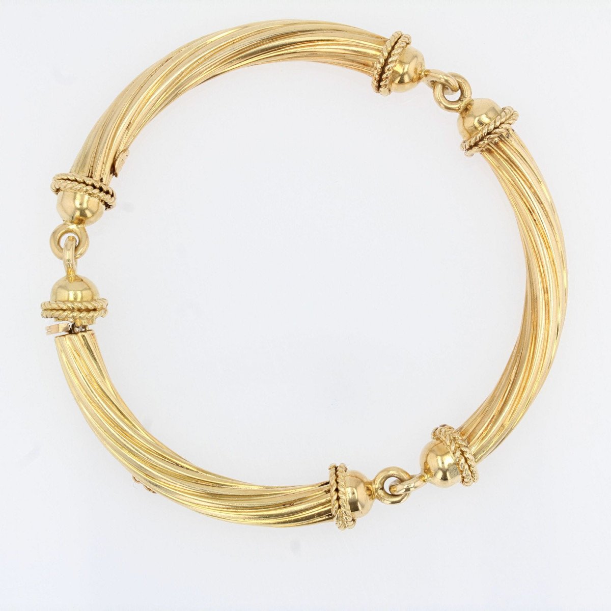 Articulated Bangle Gold Bracelet-photo-5