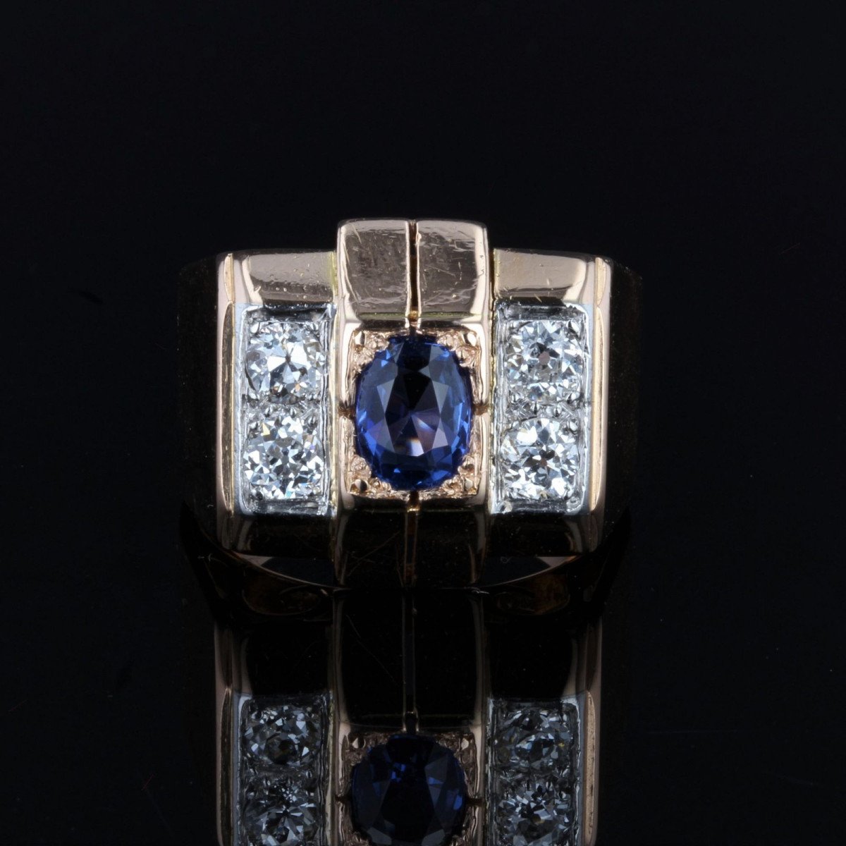 Tank Sapphire Diamond Ring-photo-3