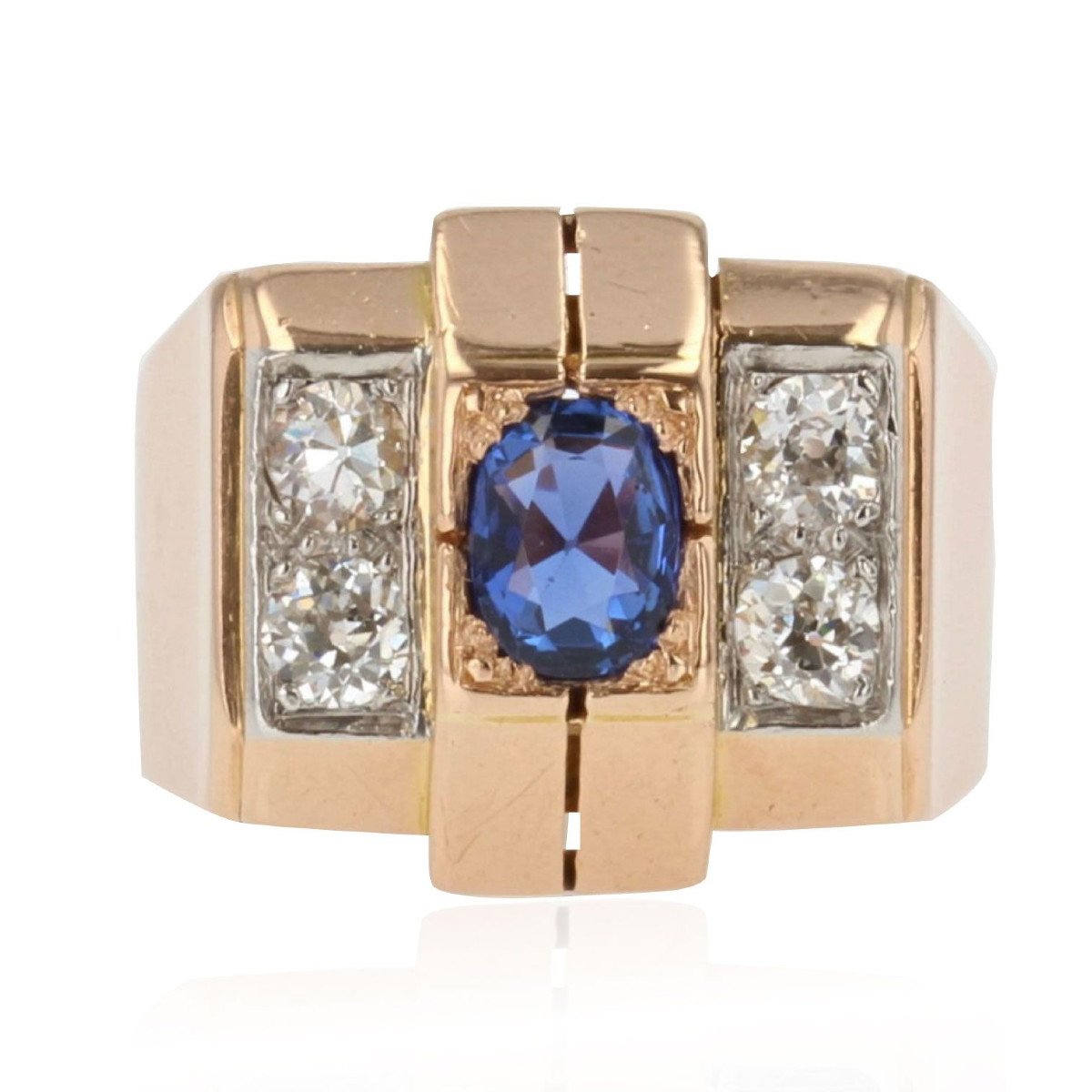 Tank Sapphire Diamond Ring