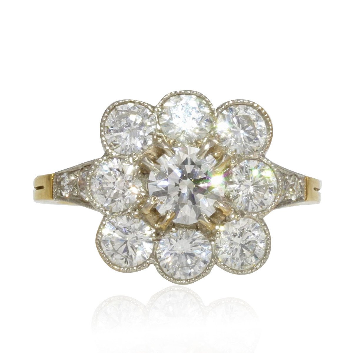 Marguerite Diamond Ring Platinum Gold