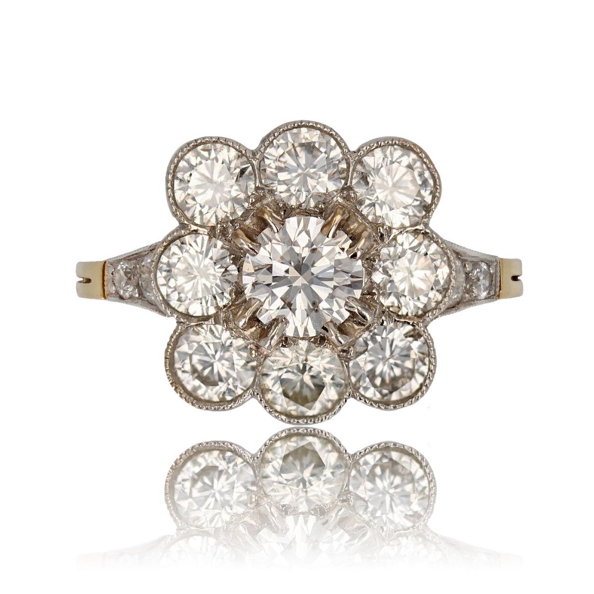 Marguerite Diamond Ring Platinum Gold