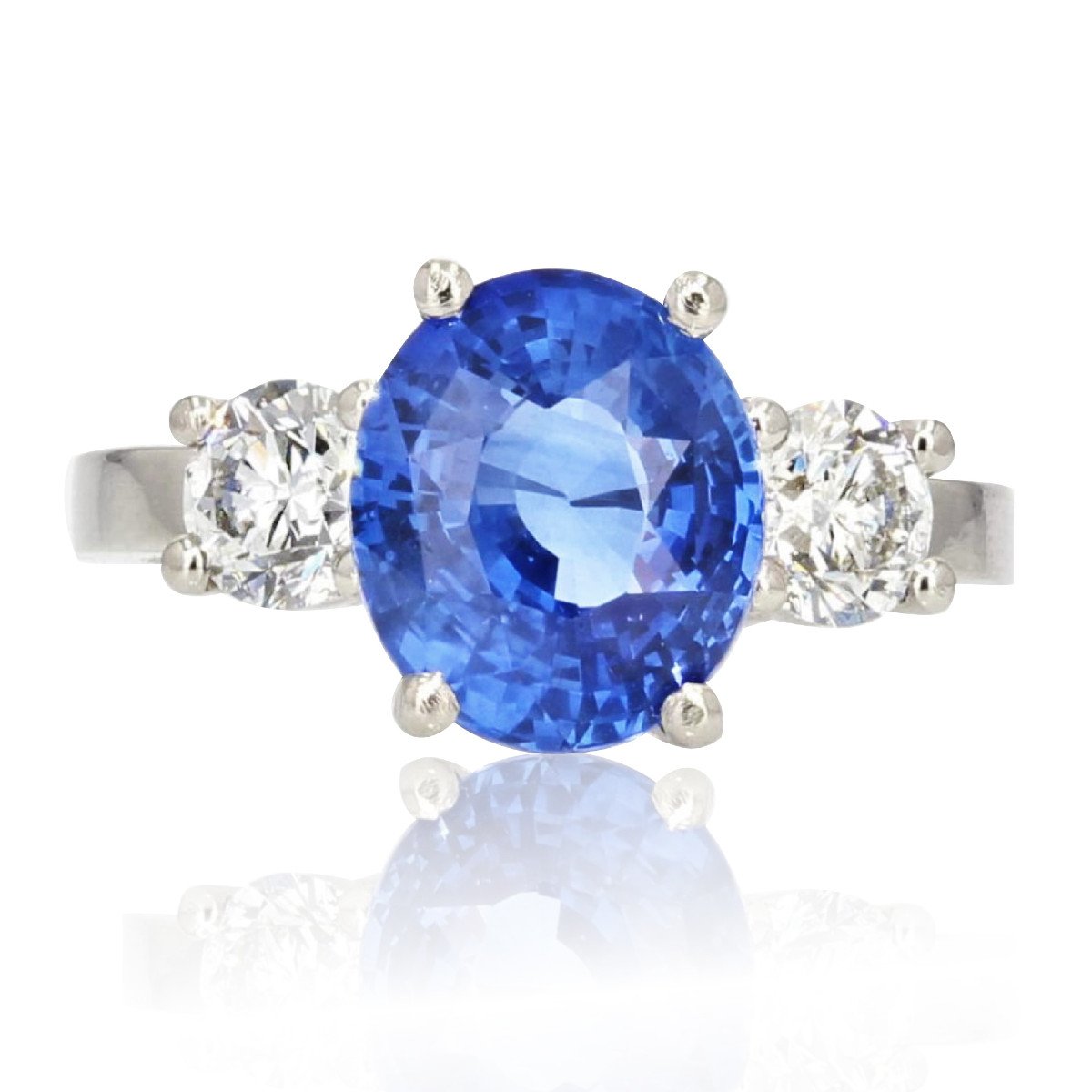Bague Saphir Diamants Platine