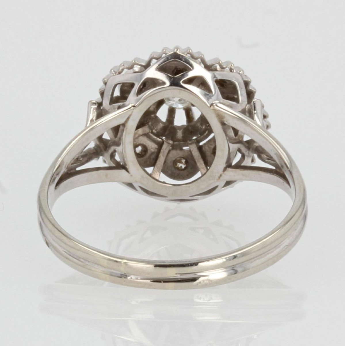 Bague Diamants Or Blanc Rétro-photo-6