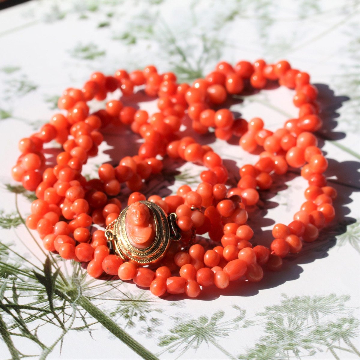 Vintage Double Strand Natural Pink Coral Necklace – Anteeka