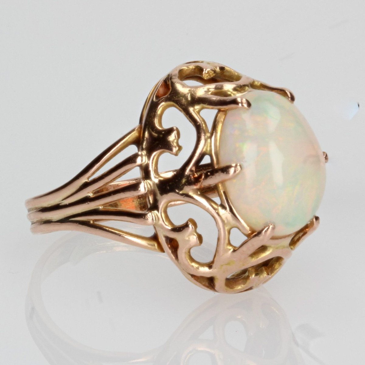 Vintage Opal And Rose Gold Ring-photo-3