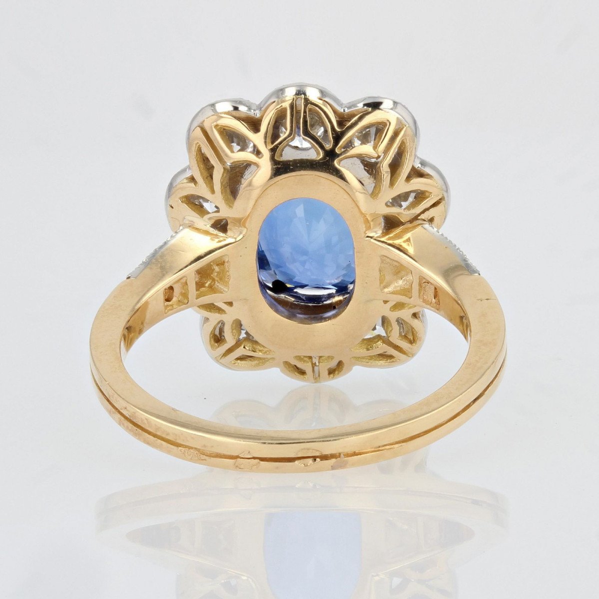 Sapphire Diamonds Pompadour Ring-photo-7