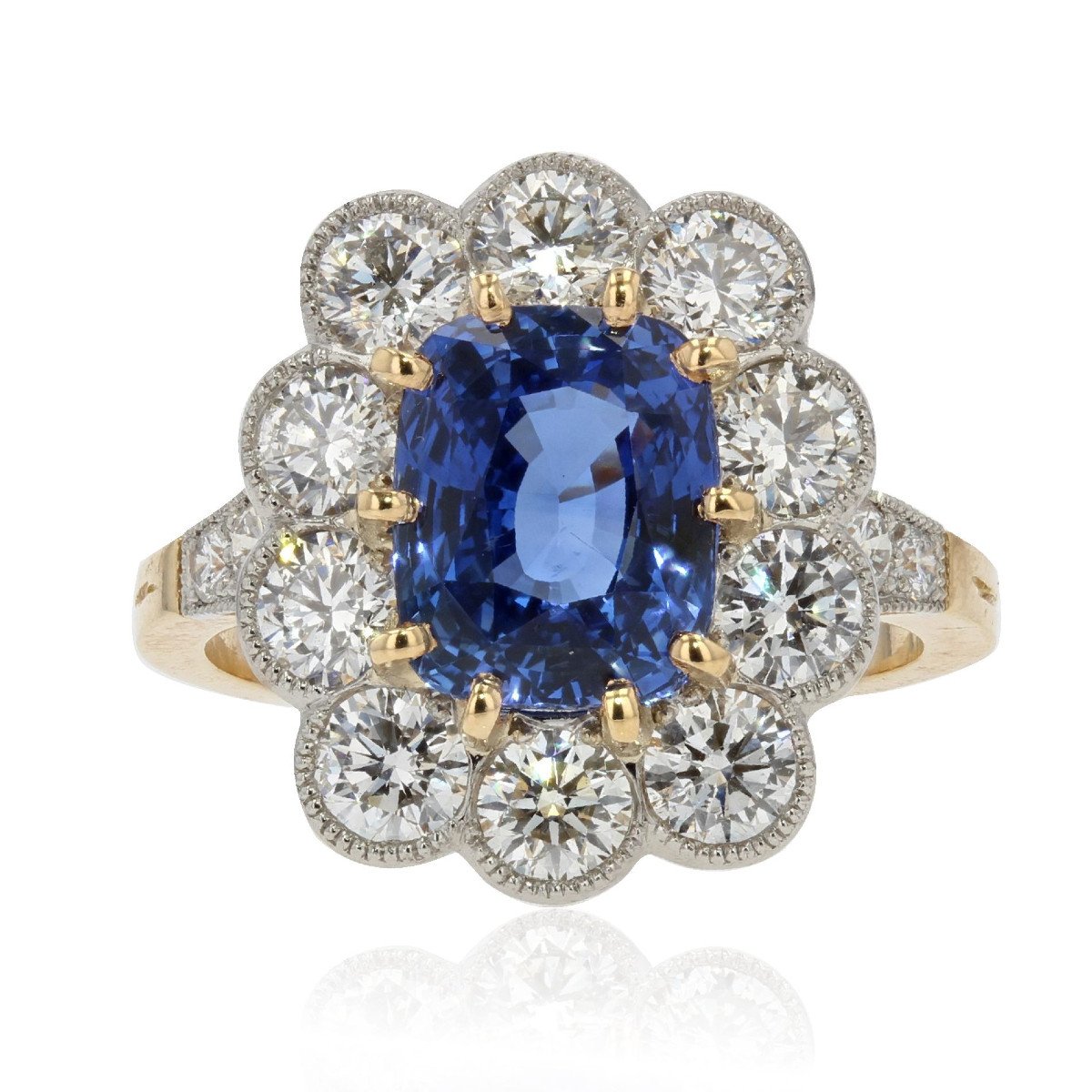 Bague Saphir Diamants Pompadour