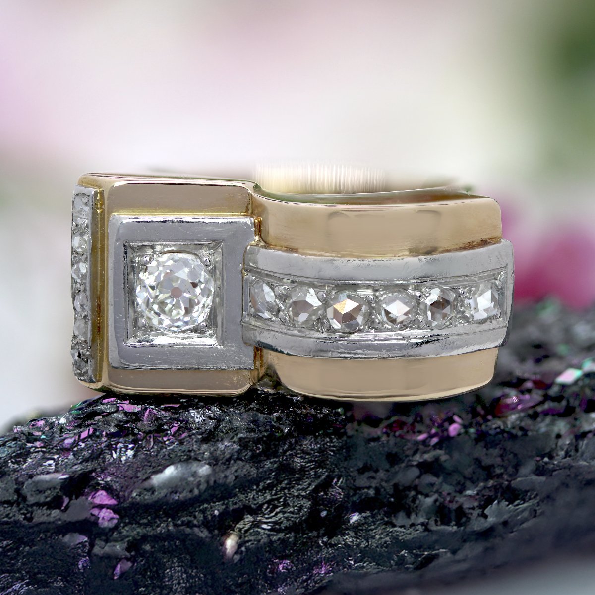Bague Tank Diamants Asymétrique-photo-3