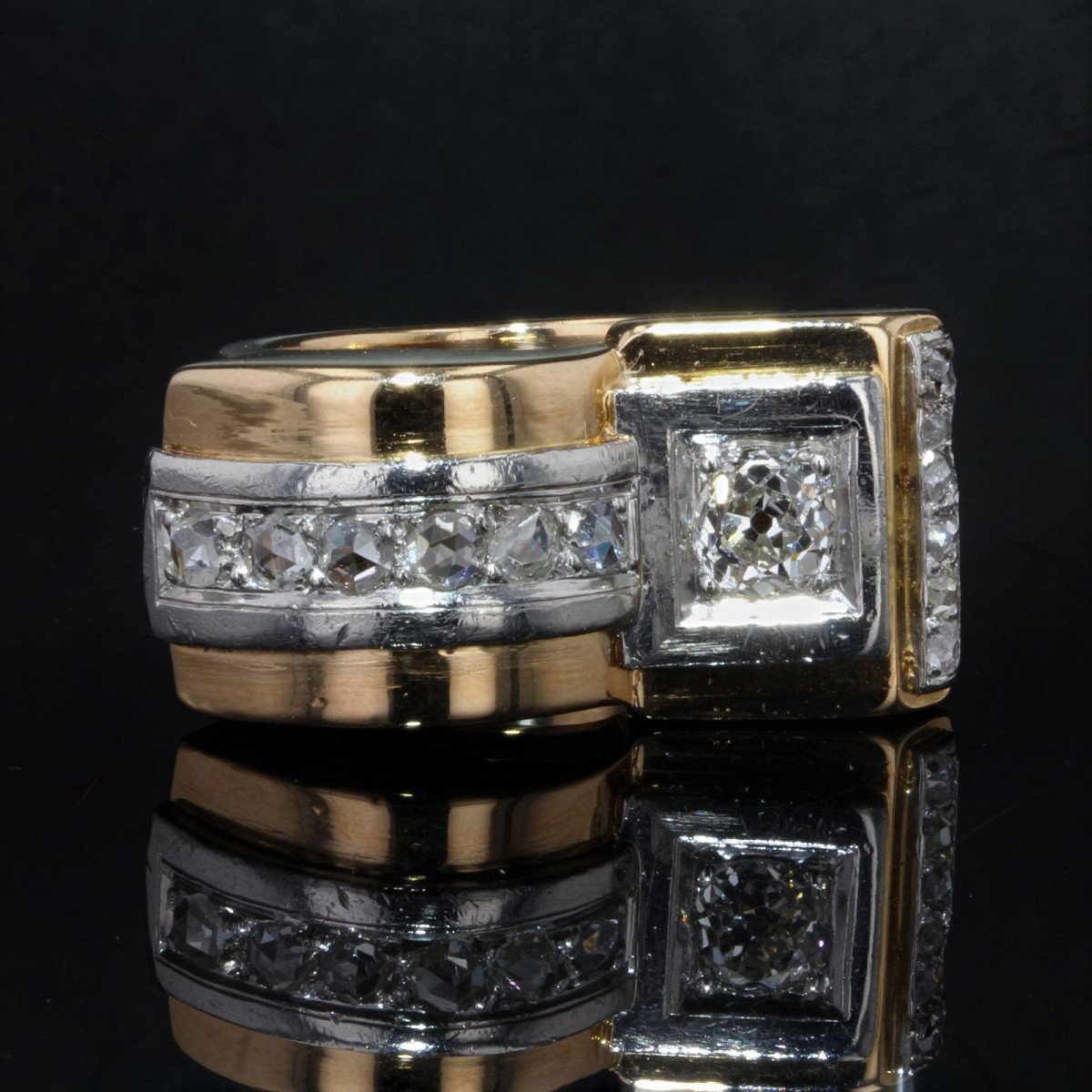 Bague Tank Diamants Asymétrique-photo-4