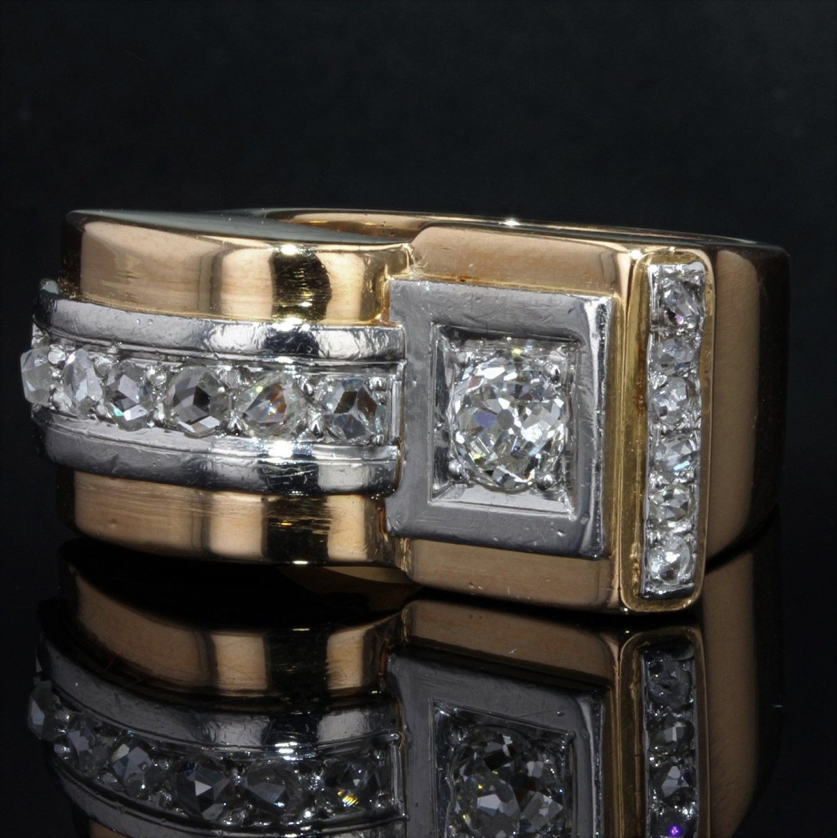Bague Tank Diamants Asymétrique-photo-1