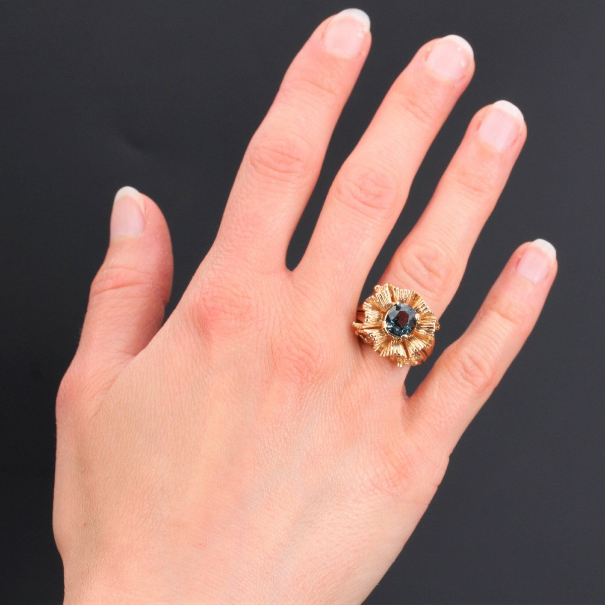Bague Vintage Spinelle Coussin Naturel-photo-2