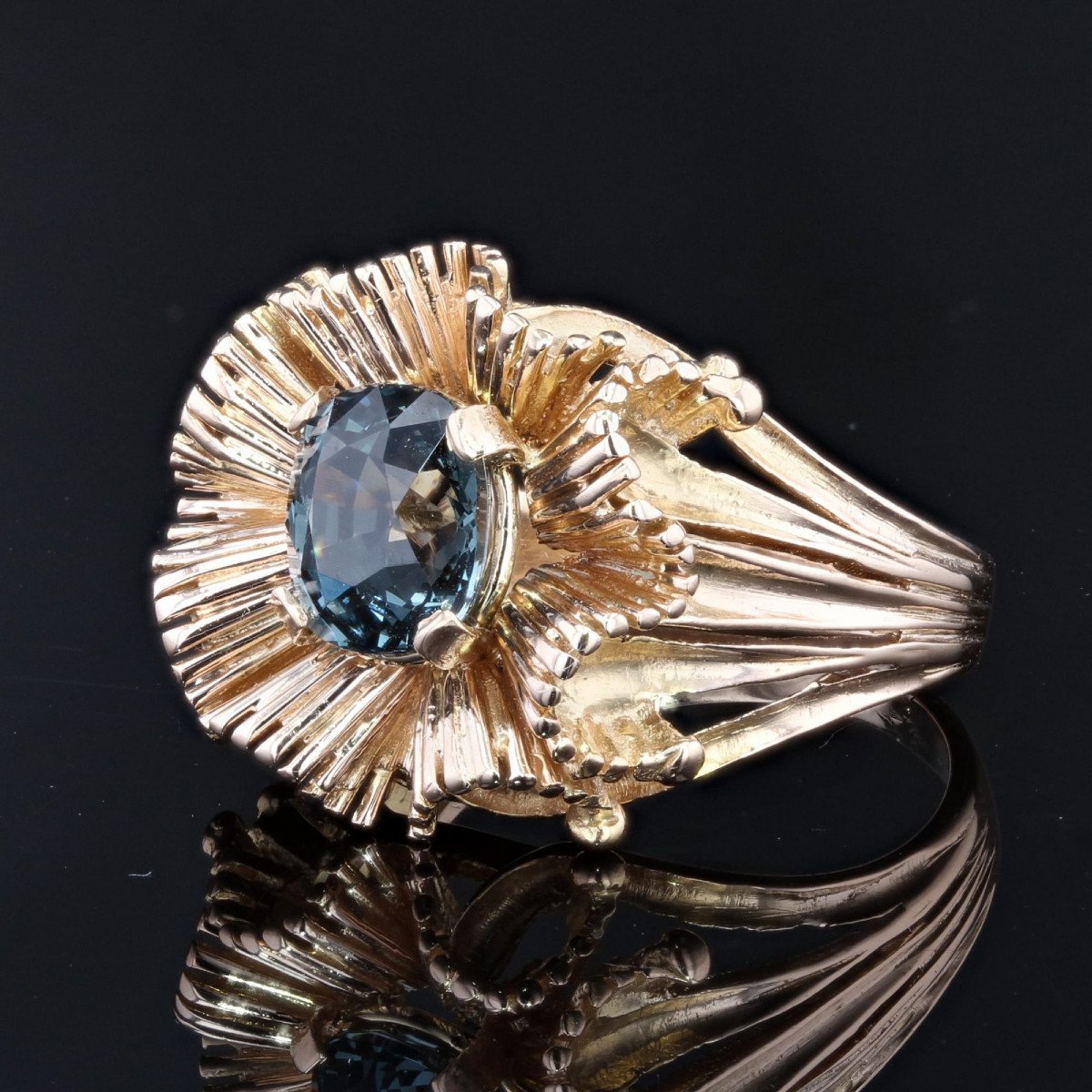 Bague Vintage Spinelle Coussin Naturel-photo-4