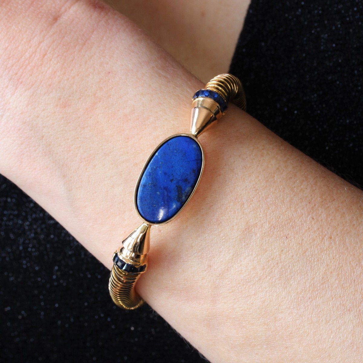 Tubogaz Lapis Lazuli And Sapphires Bracelet-photo-2