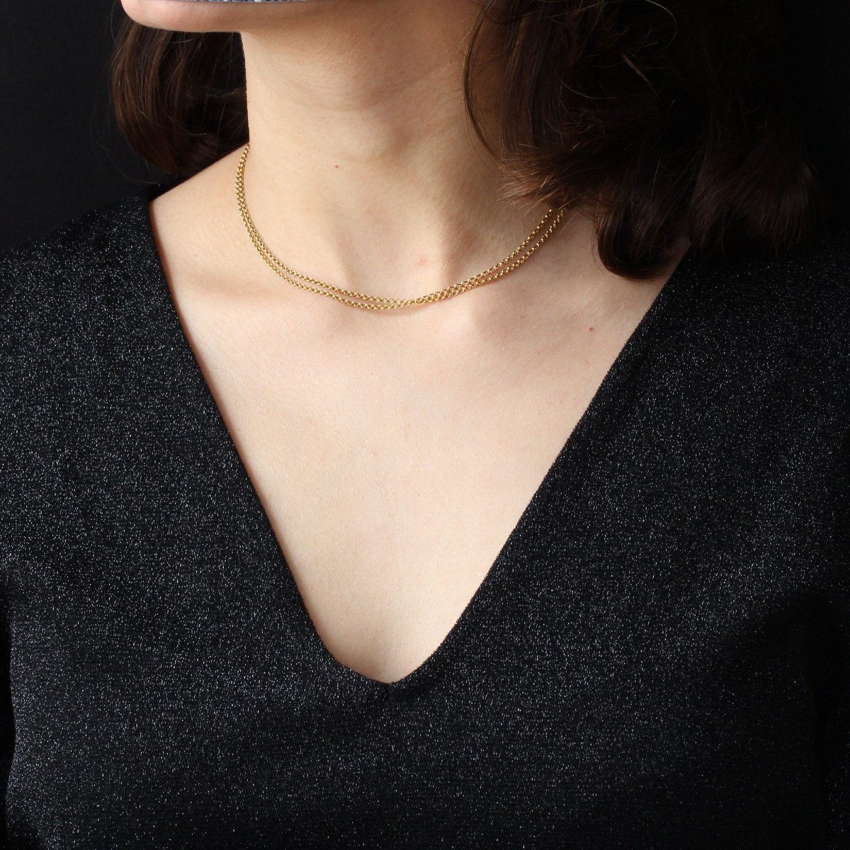 Old Choker Necklace In Gold-photo-2