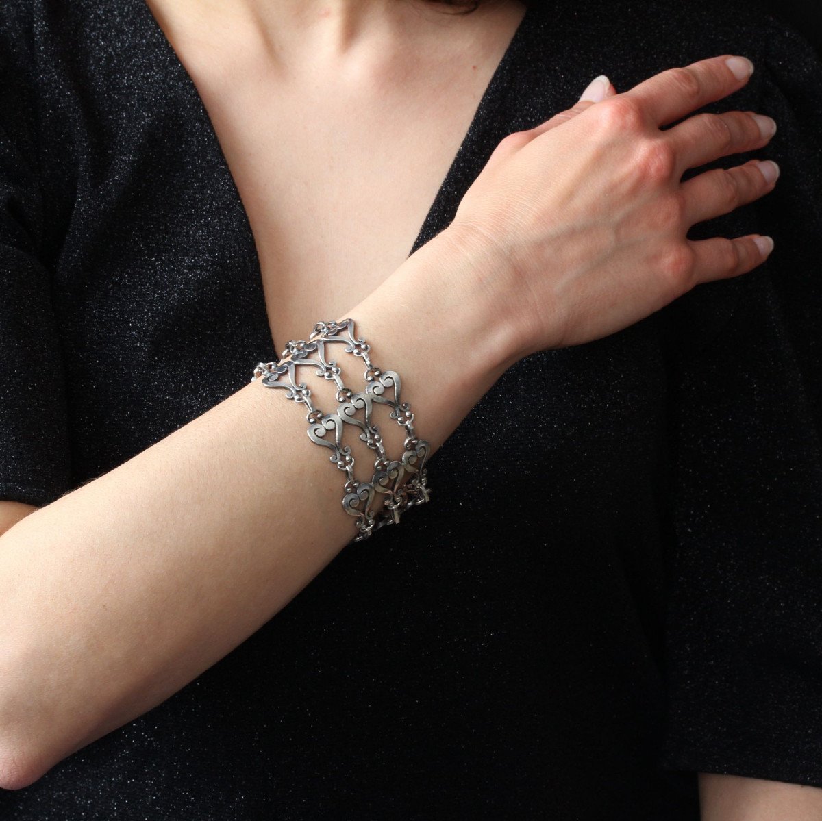 Bracelet Manchette En Argent-photo-2