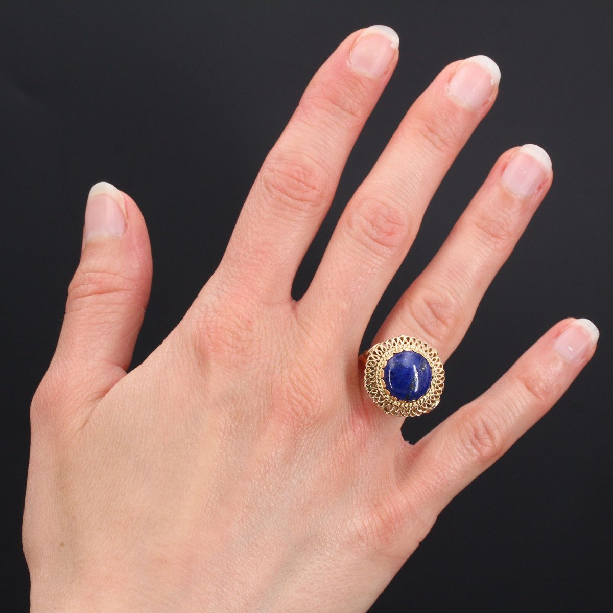 Vintage Lapis Lazuli And Gold Ring-photo-2