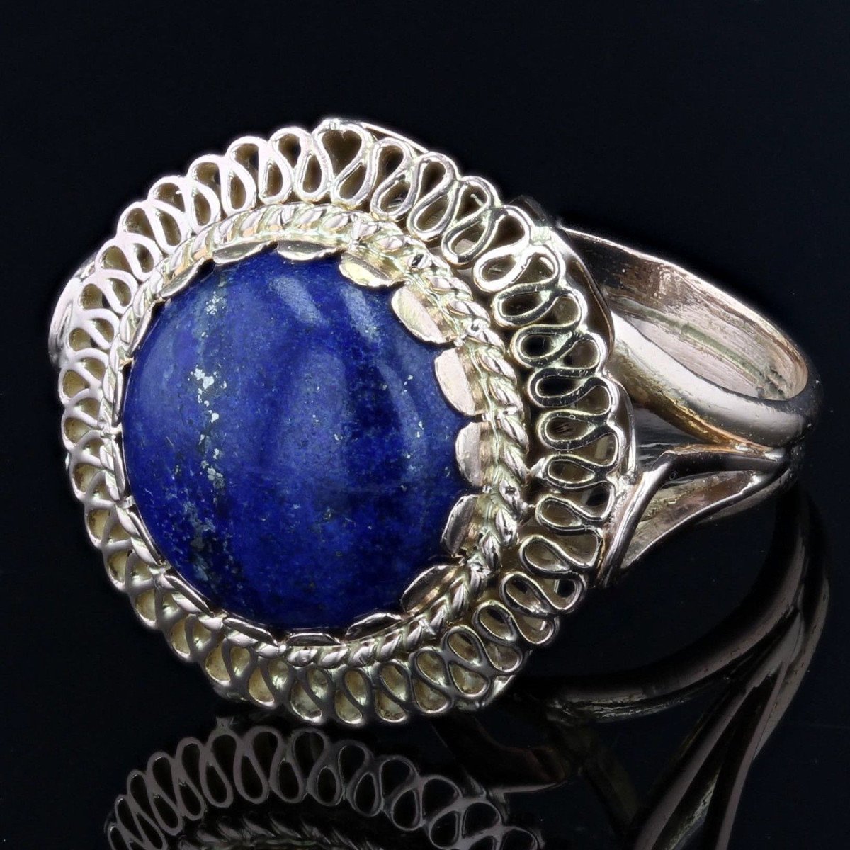 Vintage Lapis Lazuli And Gold Ring-photo-4