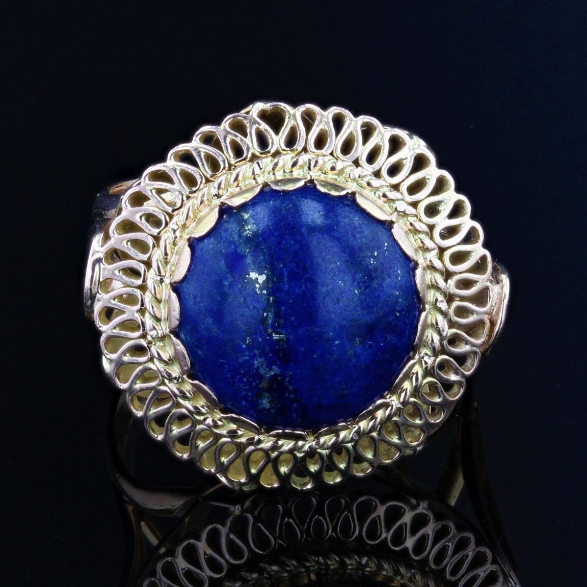 Vintage Lapis Lazuli And Gold Ring-photo-4