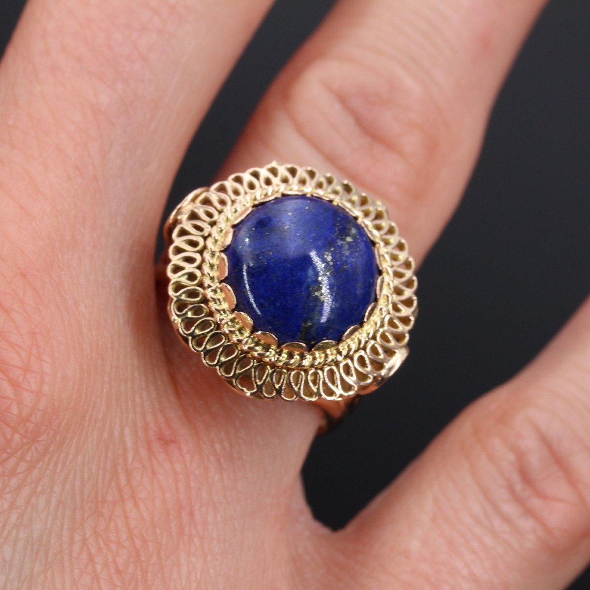 Vintage Lapis Lazuli And Gold Ring-photo-1