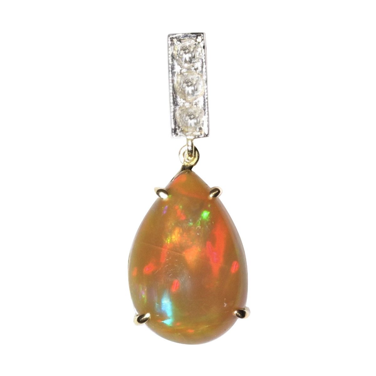 Opal And Diamonds Pendant
