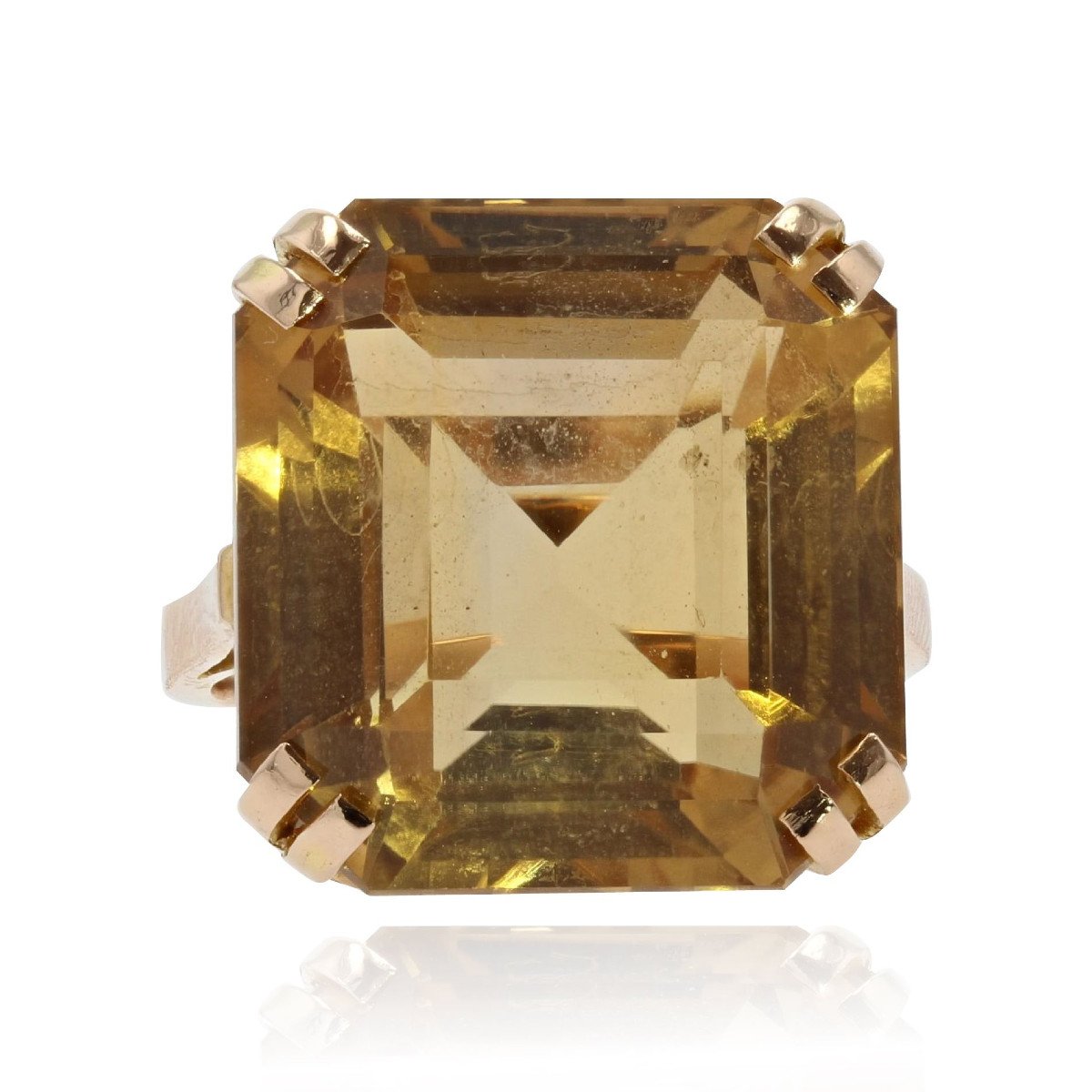 Citrine And Vintage Gold Ring