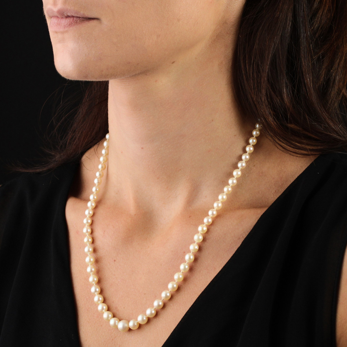 Oriental Cream Pearl Drop Necklace-photo-4