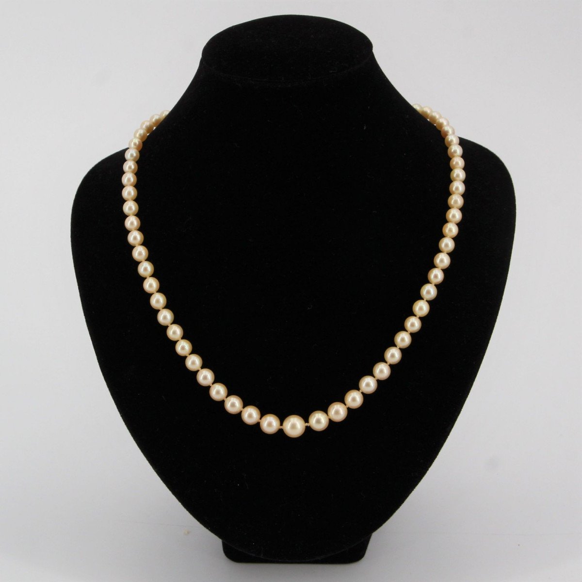 Necklace Falling Golden Cultured Pearls-photo-3