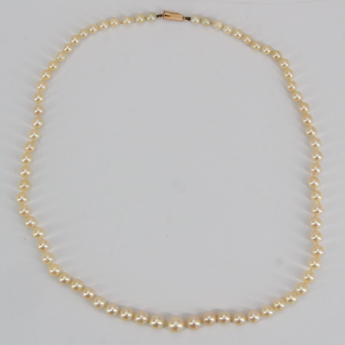 Necklace Falling Golden Cultured Pearls-photo-2