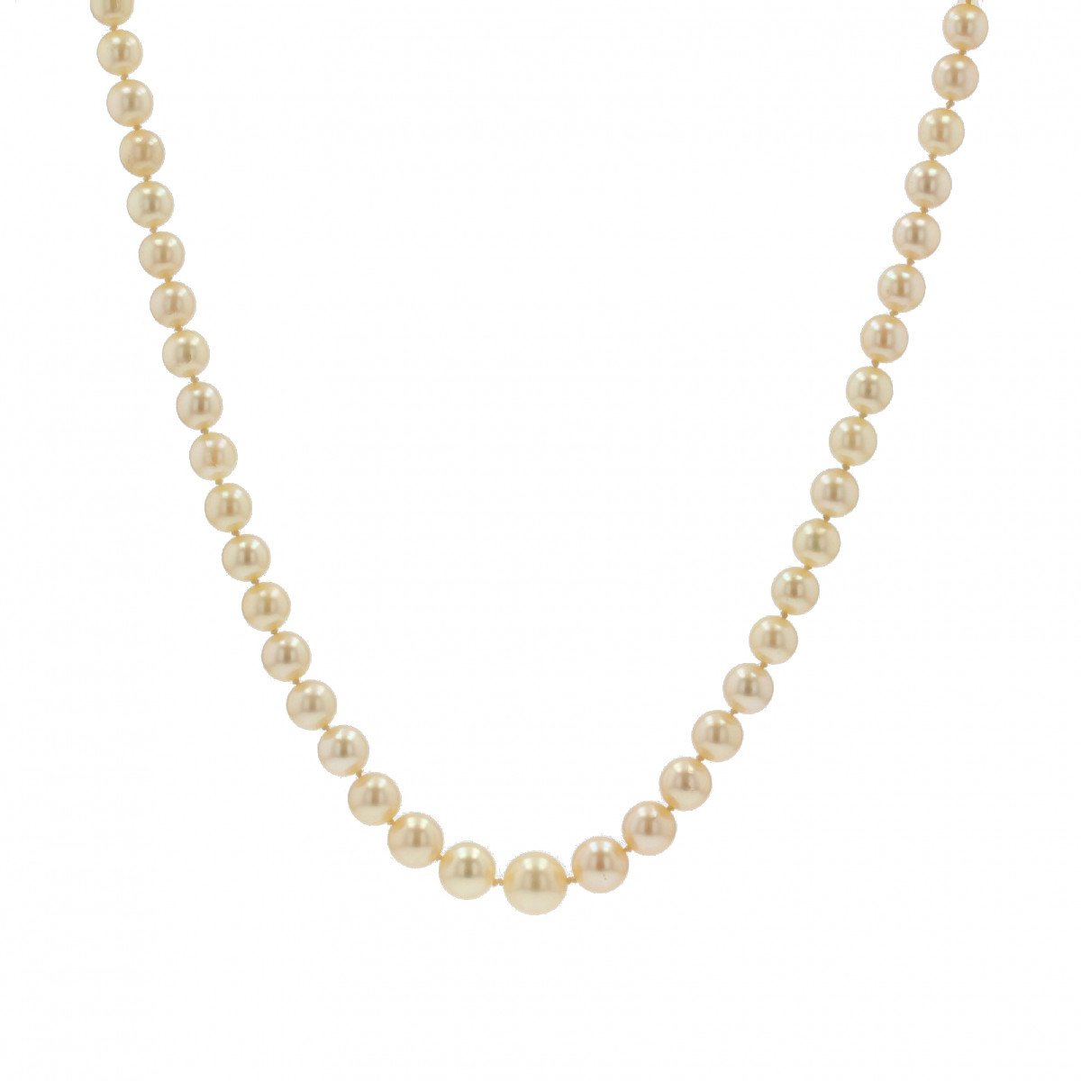 Necklace Falling Golden Cultured Pearls