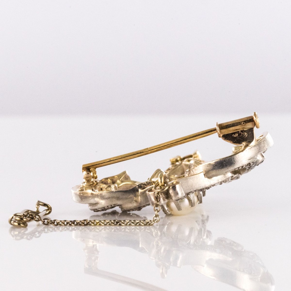 Broche Ancienne Perles Et Diamants-photo-5