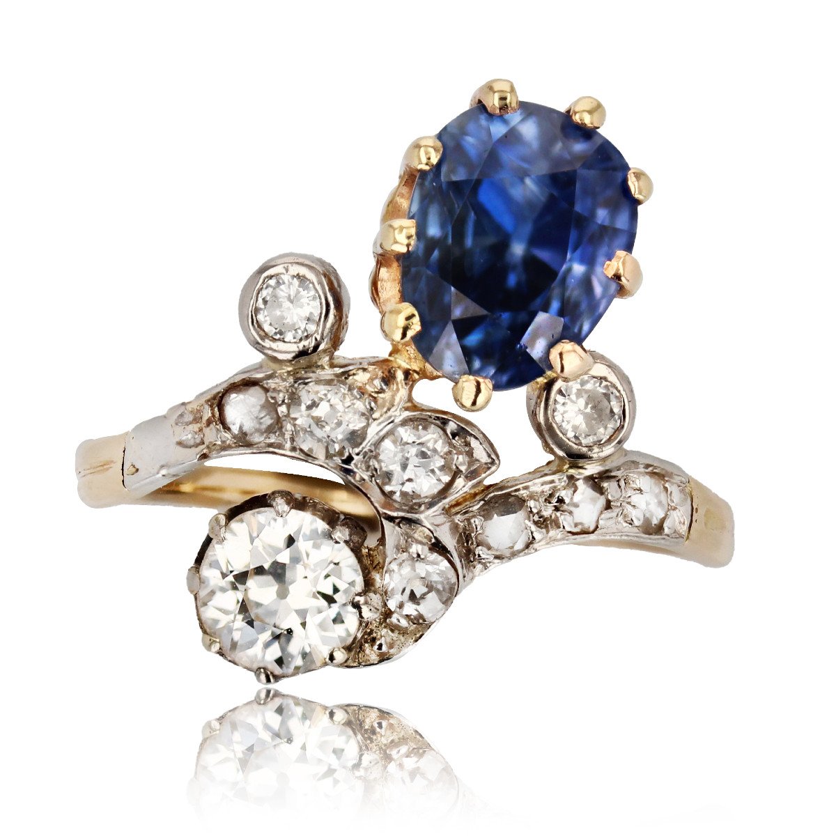 Old Sapphire Diamond Duchess Ring