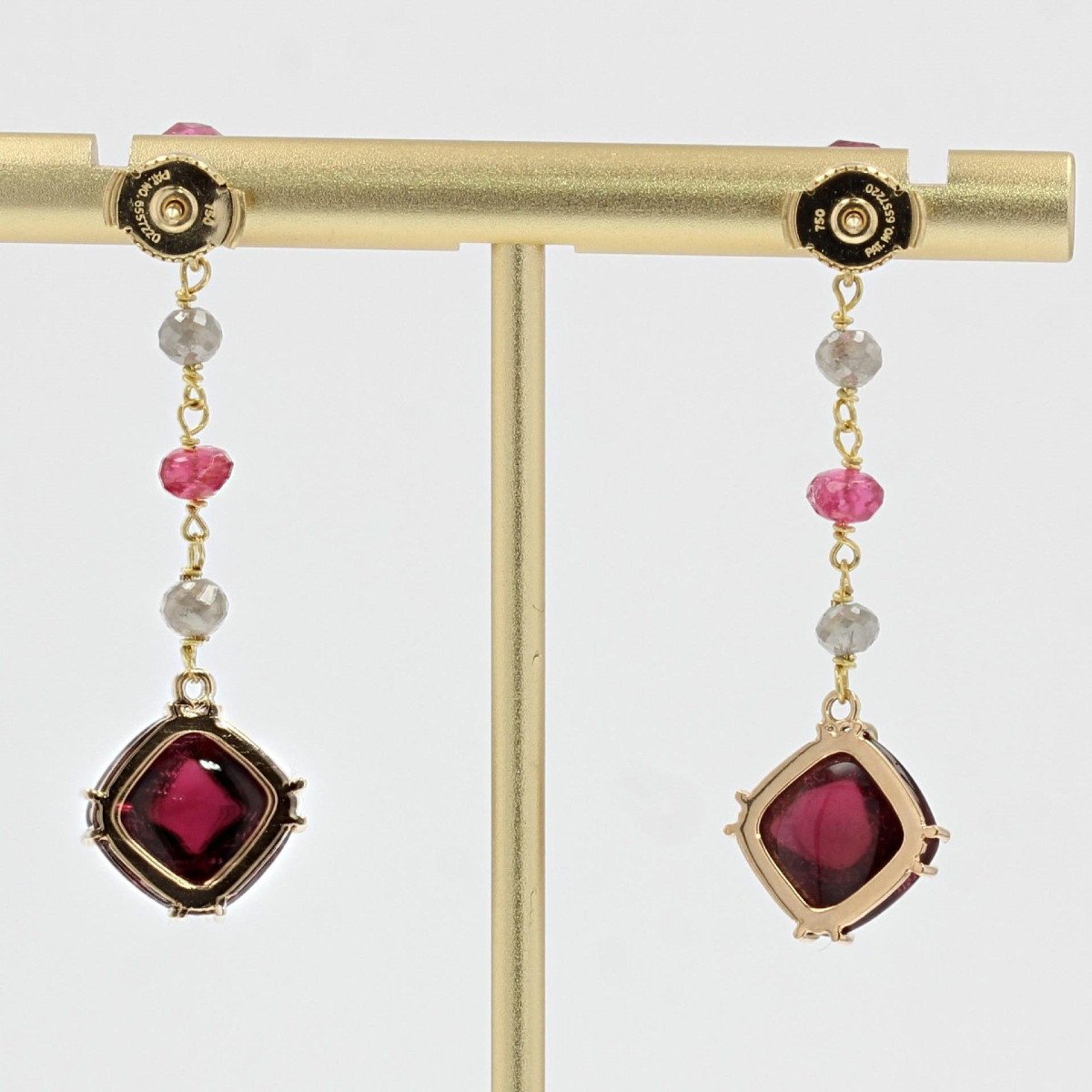 Spinel And Diamond Tourmaline Drop Earrings-photo-2