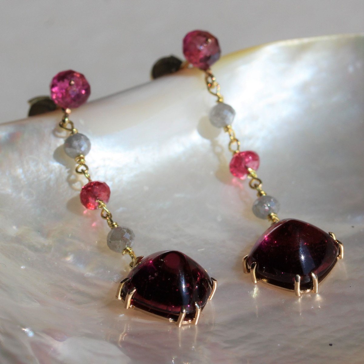 Spinel And Diamond Tourmaline Drop Earrings-photo-5