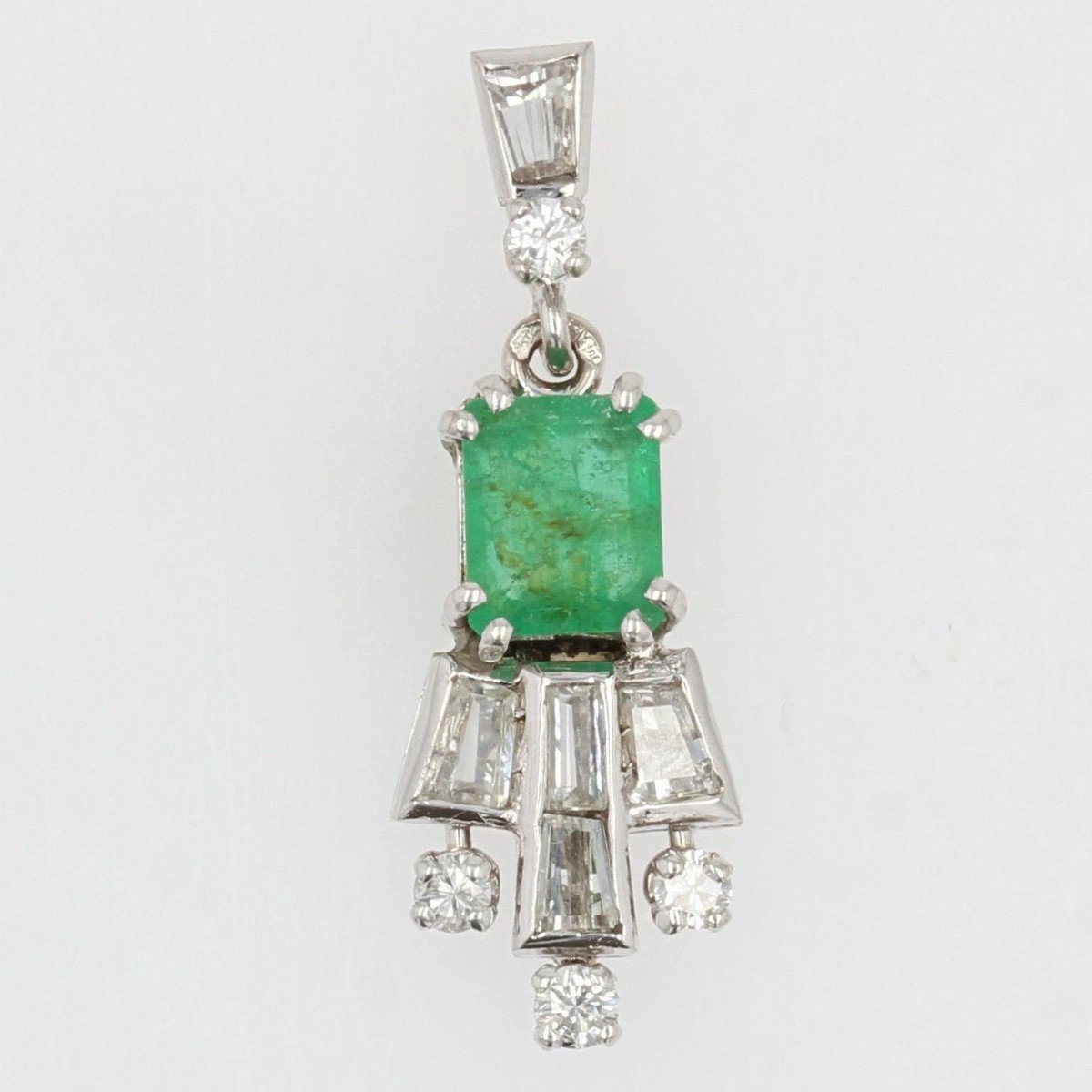 Vintage Diamond Emerald Pendant-photo-3