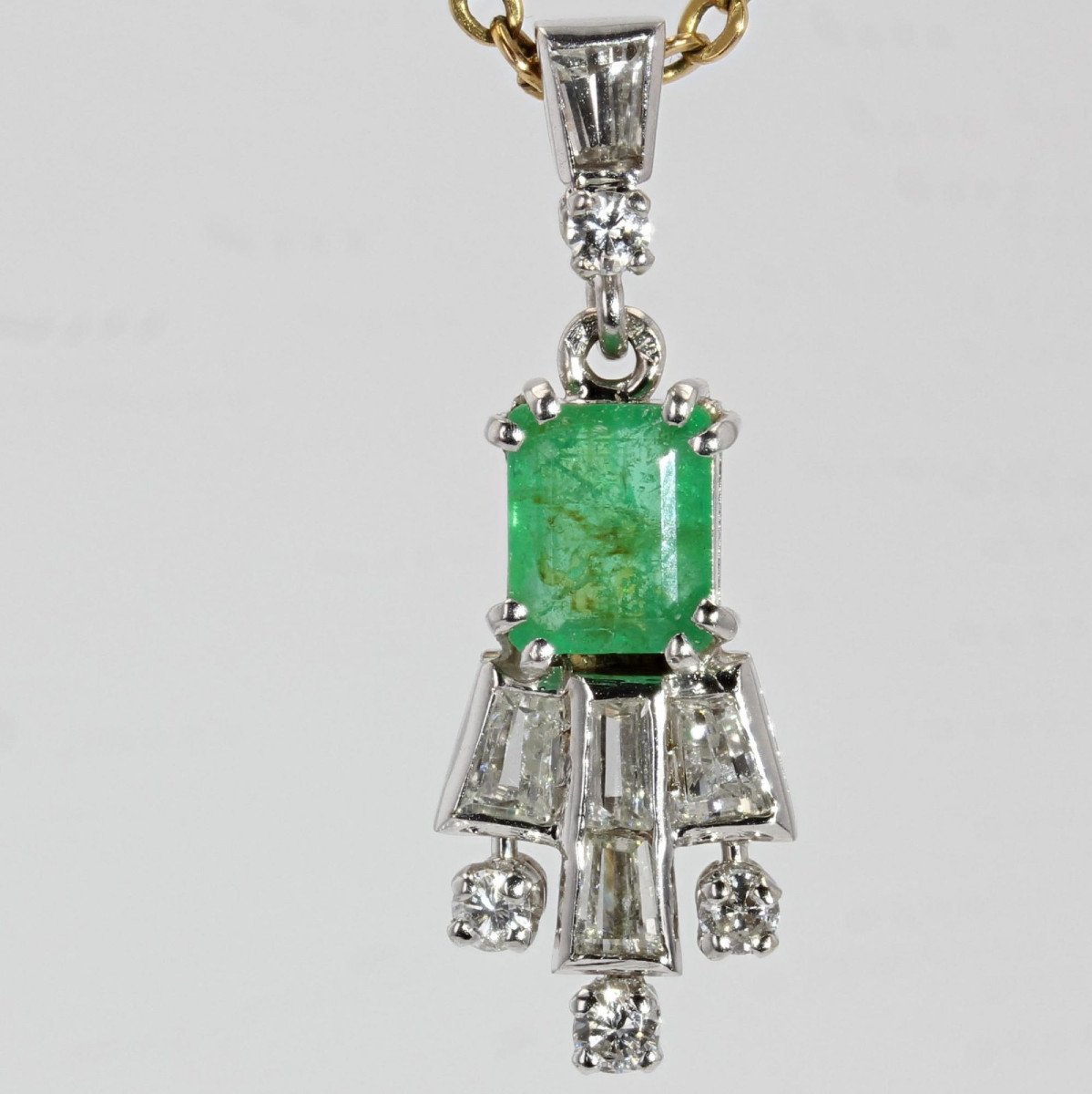 Vintage Diamond Emerald Pendant-photo-1