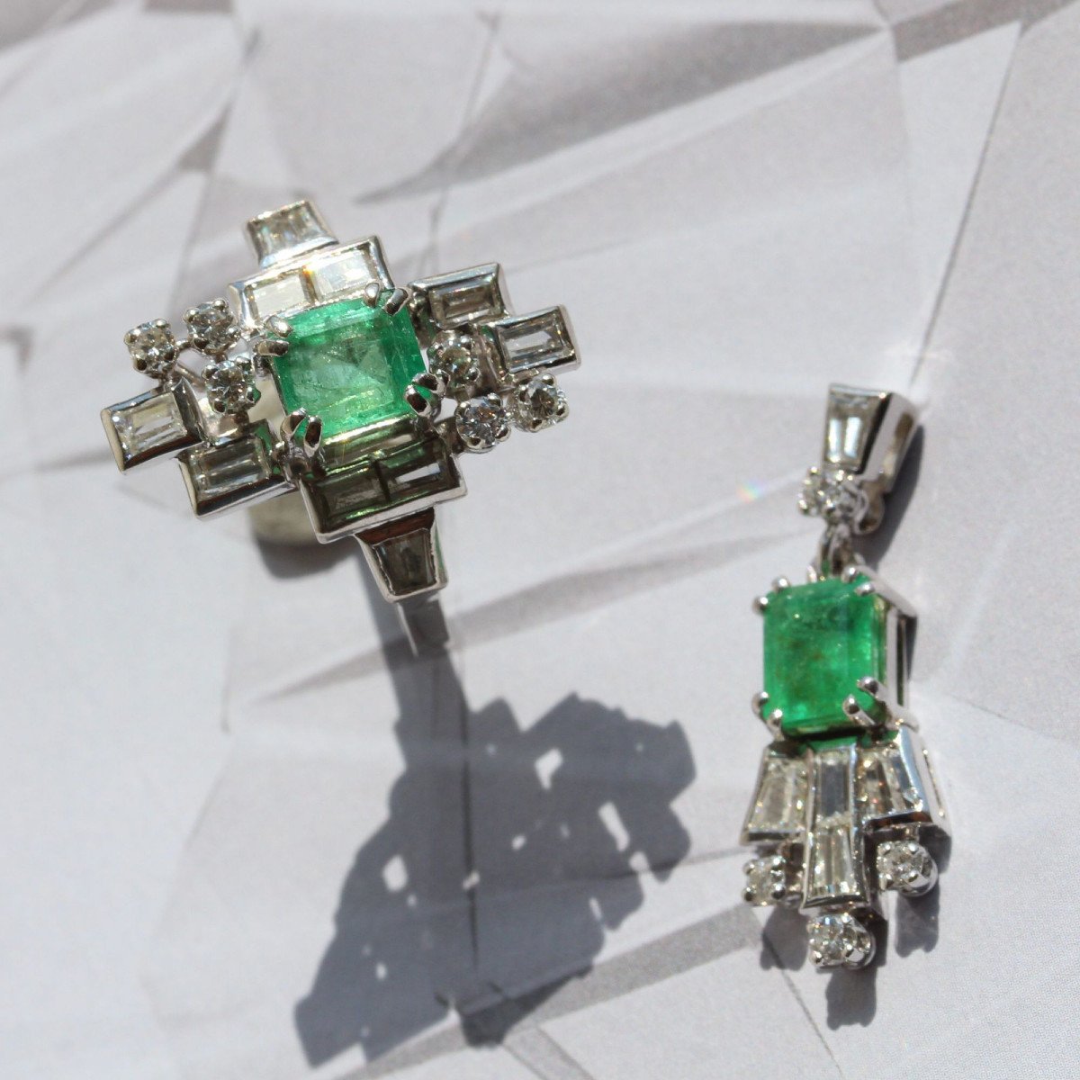 Vintage Diamond Emerald Pendant-photo-4