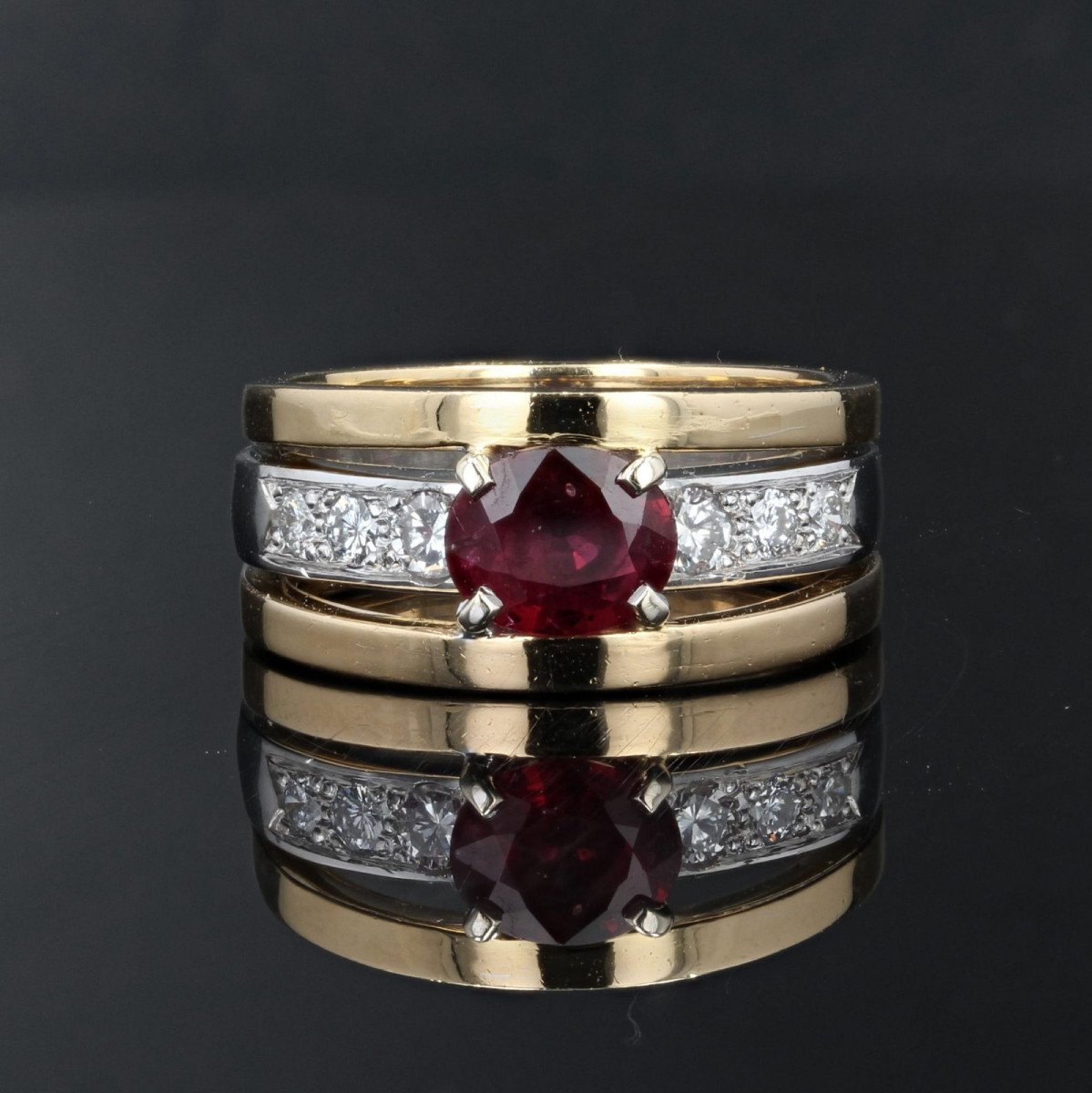 Ruby Diamond Ring 2 Gold-photo-3