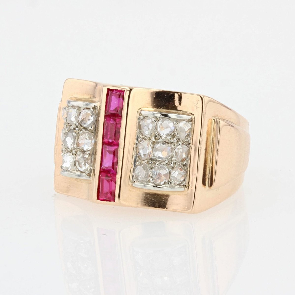Calibrated Diamond And Ruby Tank Ring-photo-2